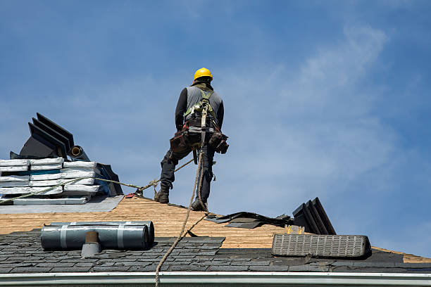 Professional Gutter Installation technician working in Irene, SD